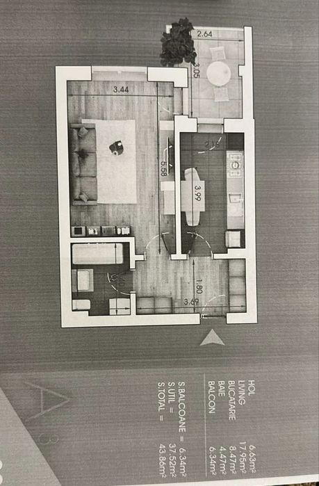 Vand Apartament 1 camera - bloc nou/Metrou/Pallady