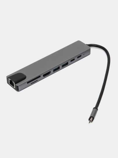 Type-C хаб 8 в 1, адаптер, переходник для Macbook, HDMI, USB, Type-C