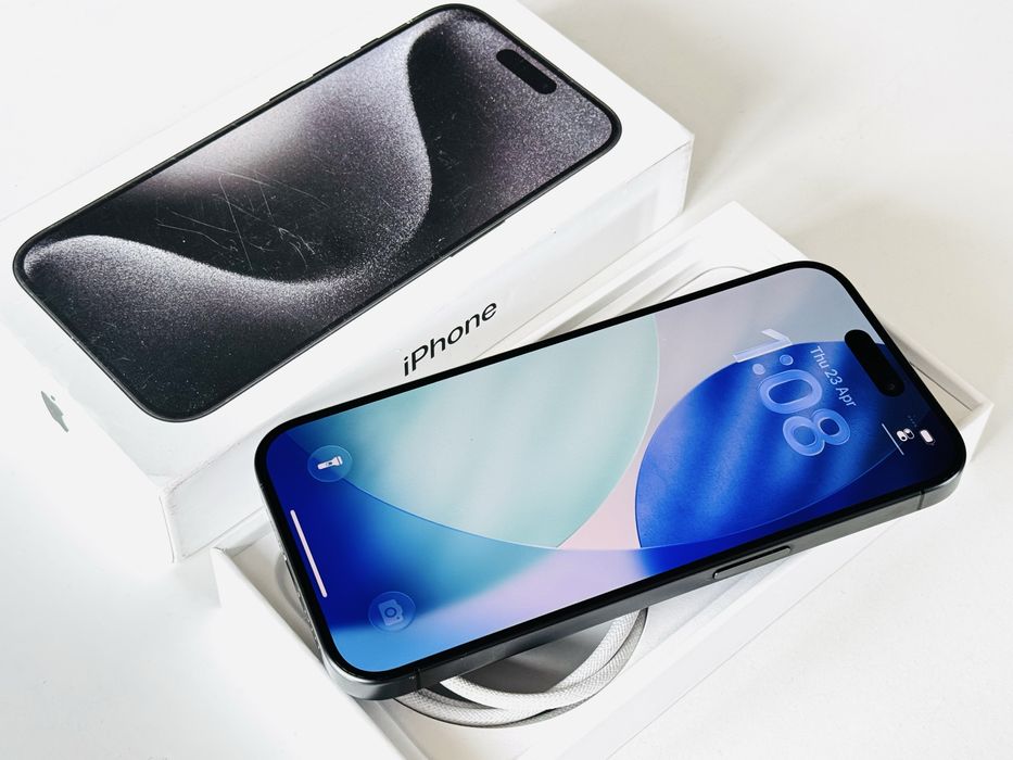 Iphone 15 Pro 128GB Black Titanium 100% Батерия! Гаранция 6 месеца