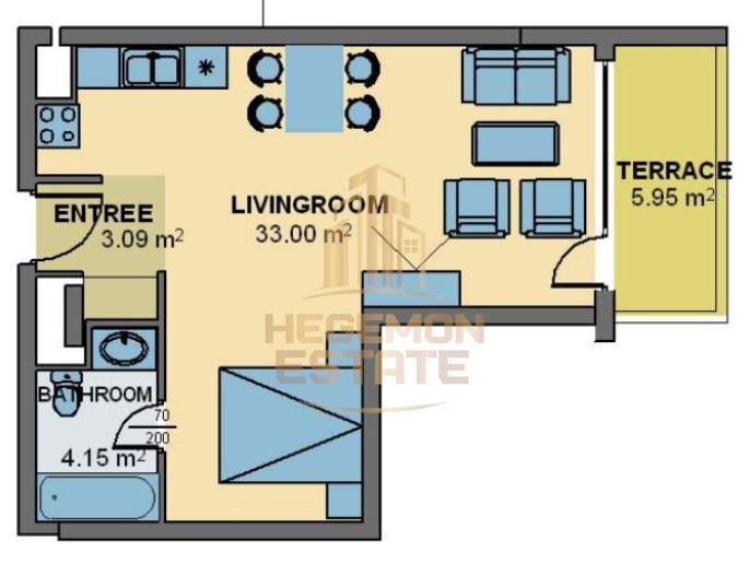 1-стаен в Варна, област-к.к.Златни пясъци площ 63 цена 66410