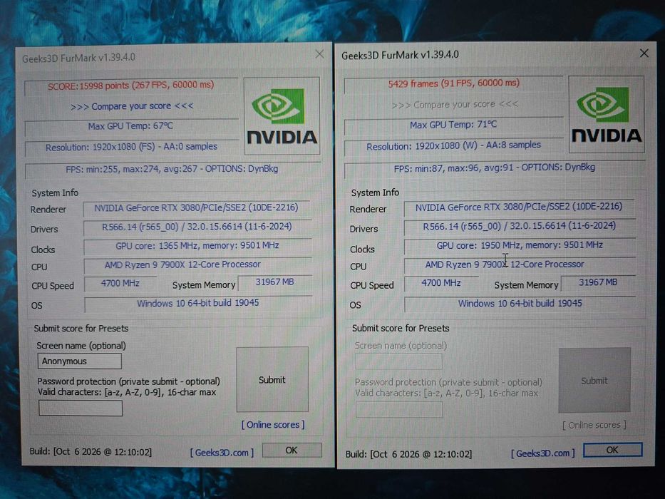 RTX 3080 MSI Ventus 3x PLUS LHR