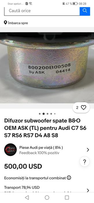 Subwoofer auto audi