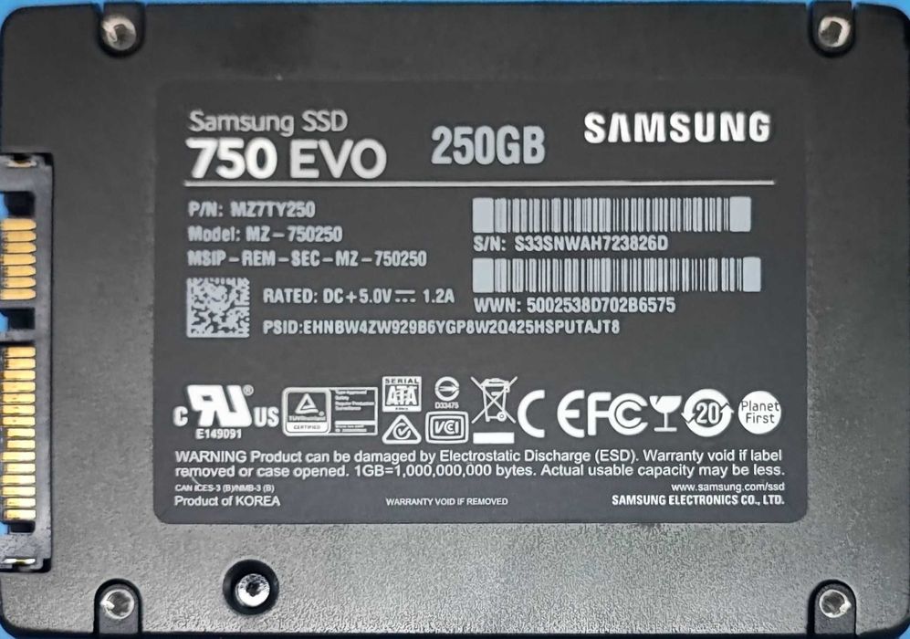 Samsung SSD 750 EVO 250GB SATA Stare perfecta 100% sanatate
