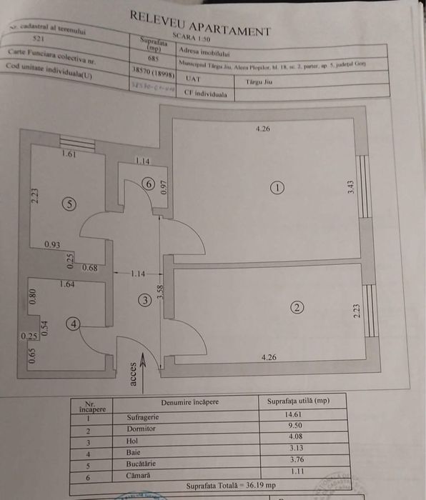 Se vinde  apartament cu 2 camere targu jiu