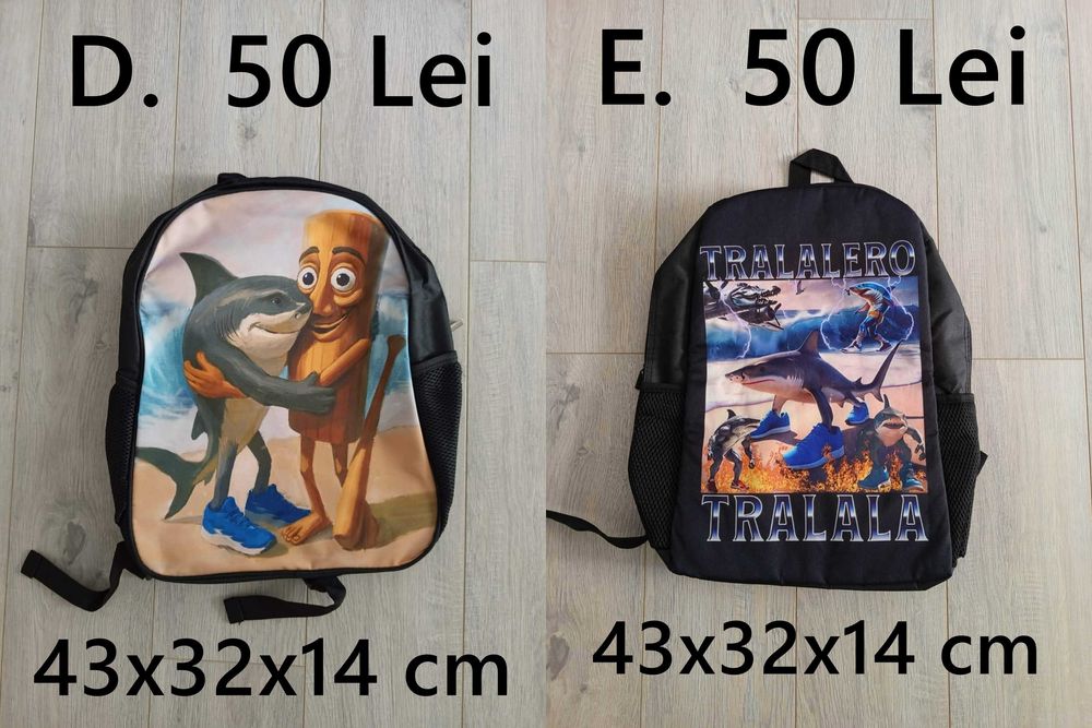 Ghiozdan / rucsac NOU,  Capybara, fotbal, Brainrot, Cinnamoroll, astronaut