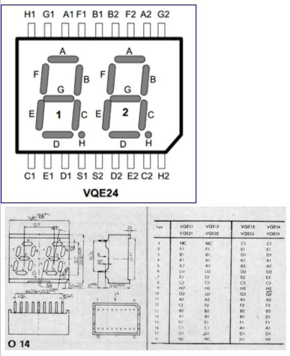 Modul cu 6 bucati x afisaj dublu LED, 3x ic CDB 442 si 56 x rezistente
