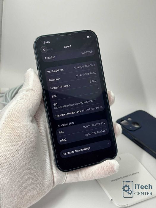 iPhone 13, 128GB, Midnight, 100% батерия, ОТЛИЧЕН, ГАРАНЦИЯ!