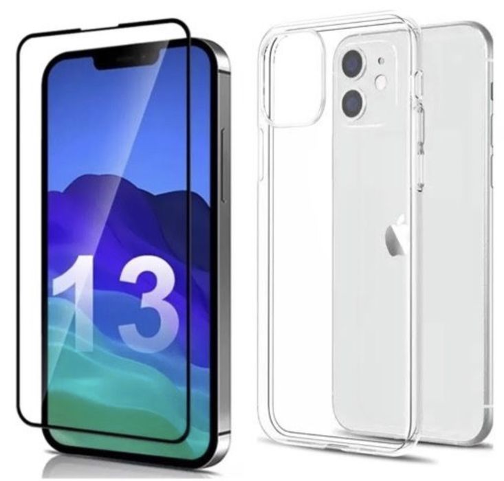Husa Dust Case Silicon si Folie Sticla Curbata Iphone 13/14/PRO/MAX