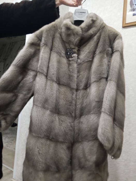 Норковая шуба серая