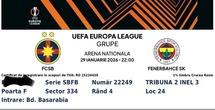 2 Bilete fcsb fenerabahce