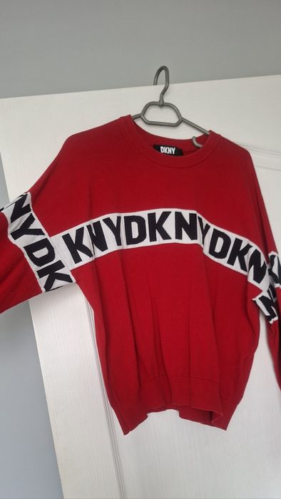 Тънък червен пуловер DKNY, S