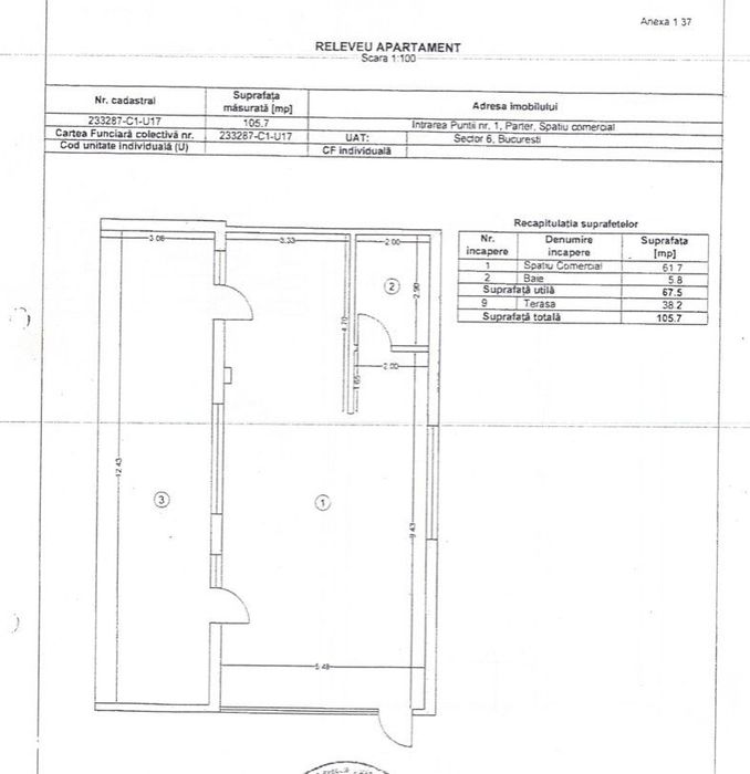 Spatiu comercial: 68mp + terasa 38 mp + 2 boxe - Crangasi