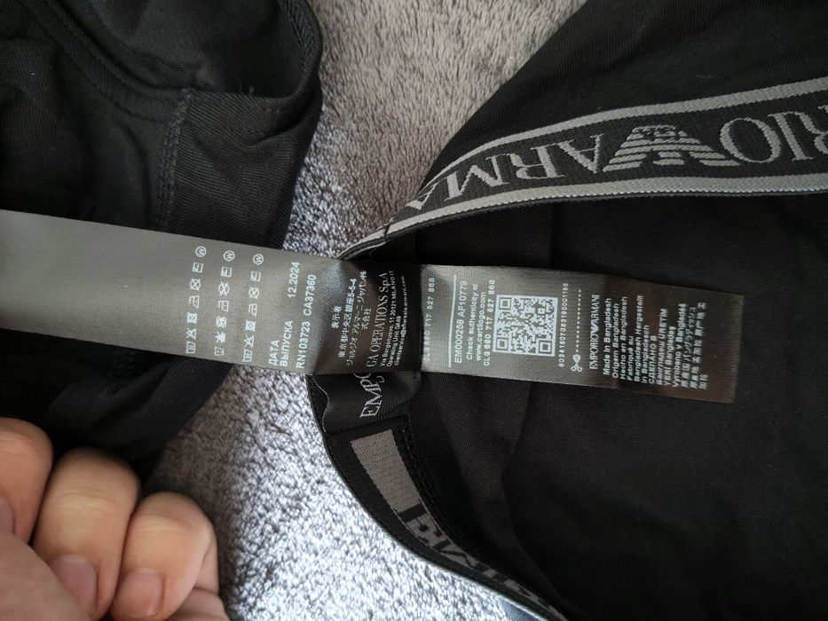 Emporio Armani set 3 chiloți bărbătești culoare negru cu banda elastica gri/negru mărimea S noi originali
