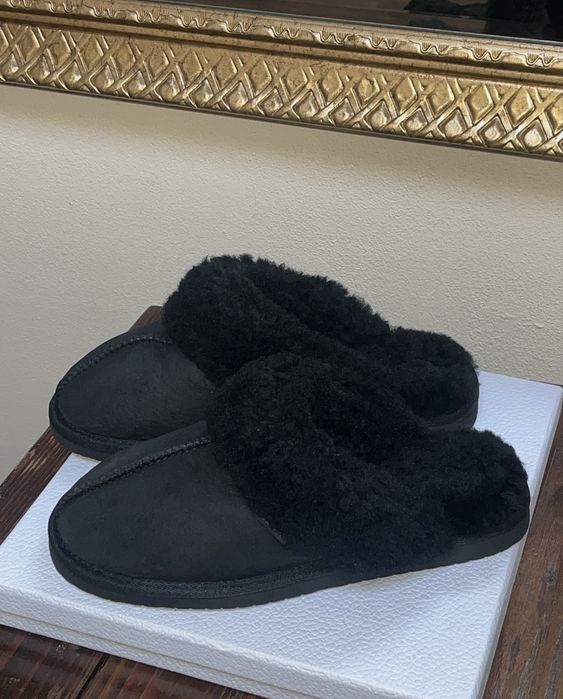 Papuci de casă, piele naturală și blană (lână), Bullboxer