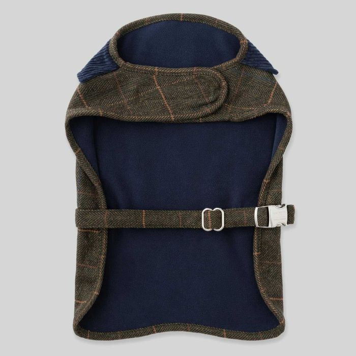 HUGO & HUDSON x HACKETT Палто за кучета, кадифена яка, тъмнозелено M45