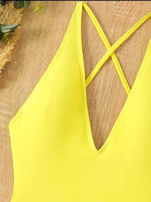 Цялостен жълт бански С/М размер