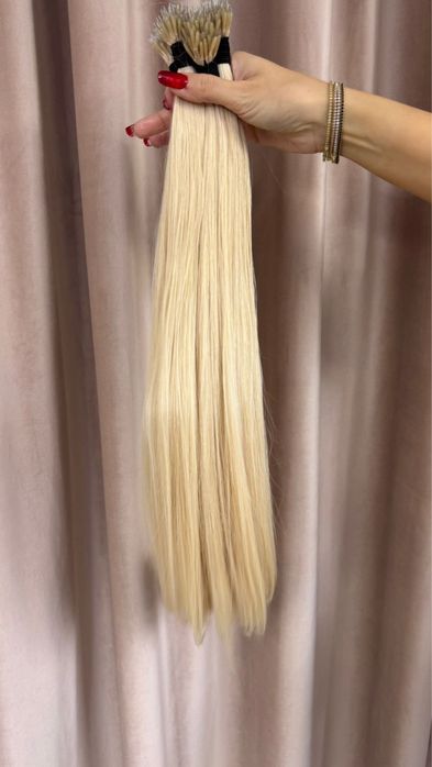 Extensii par natural Russion Hair  Nanoring 60 cm  blond (250)