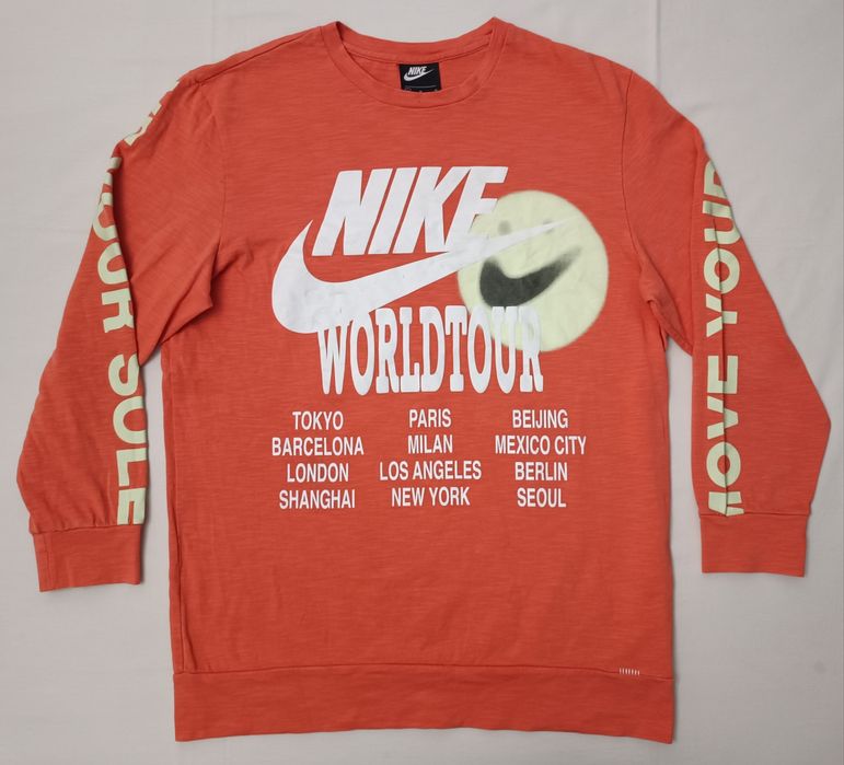 Nike World Tour Long Sleeve Top оригинална блуза M Найк спорт памук горно горнище