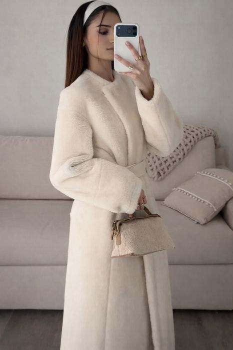 Palton Zara viral cu efect de blana ZW Collection nou cu eticheta