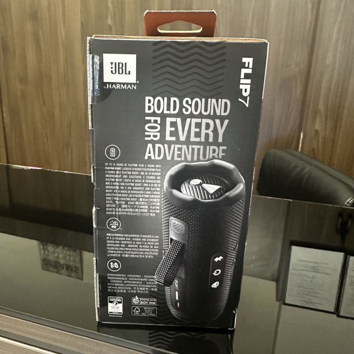 Нов! 2г Гаранция! JBL Flip 7 - Водоустойчив bluetooth спийкър (черен)