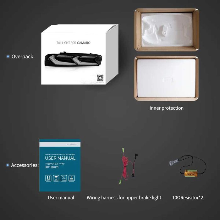 Стопове с динамични жълти мигачи за Chevrolet Camaro 2016 - 2018