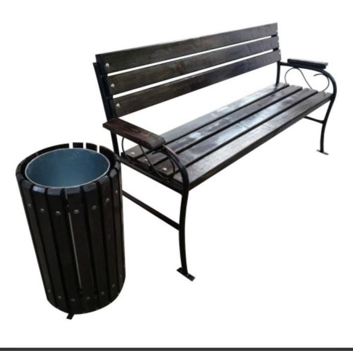 Banca parc stradala/odhina cosuri gunoi