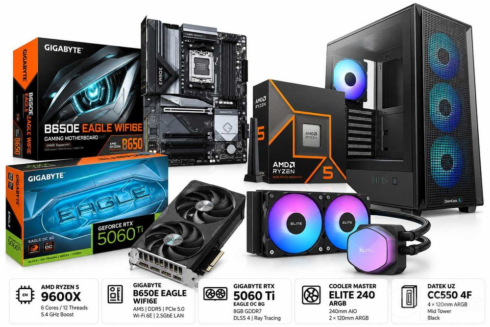 Игровой компьютер Ryzen 5 9600X + RTX 5060 Ti