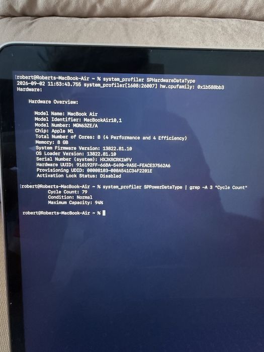 Macbook air m1 256gb