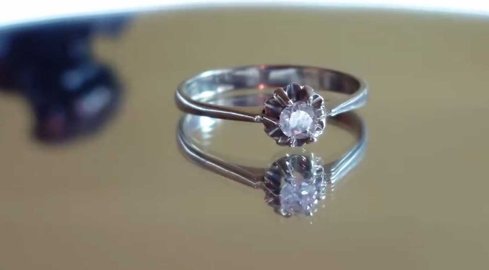 Inel aur alb 18K, diamant 0.30 ct – mărime 51, 2,39 g