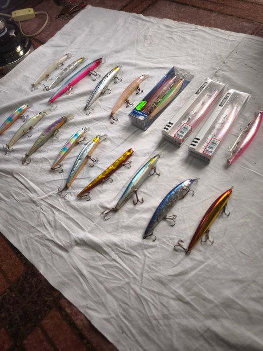 Комплект 19 бр. морски воблери – Blade Minnow, Terminator, Kendo, Rapalla, Yo-Zuri, Wind Storm