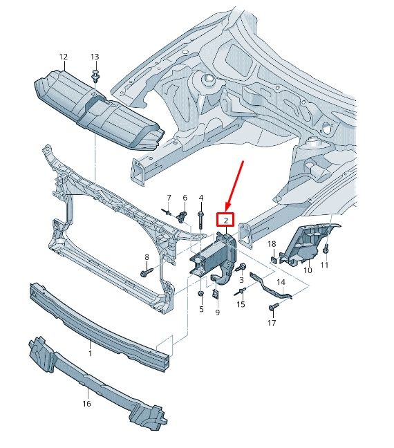 Греда рог крепежи за основа предна броня Ауди А6 Audi A6 C7 2012+