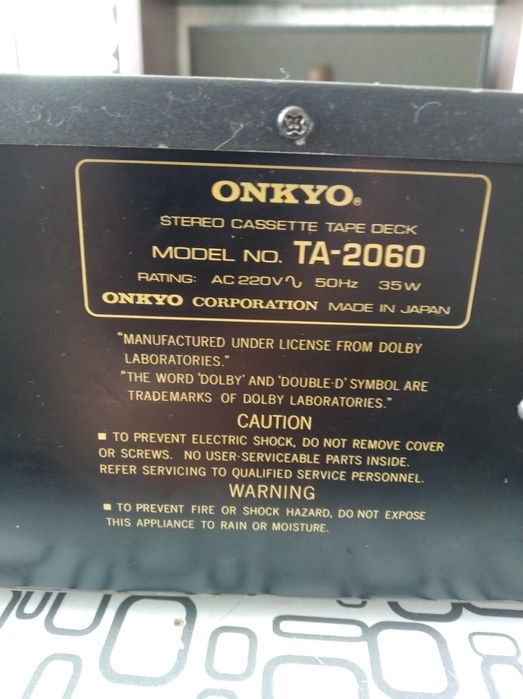 Onkyo TA-2060 tape deck .