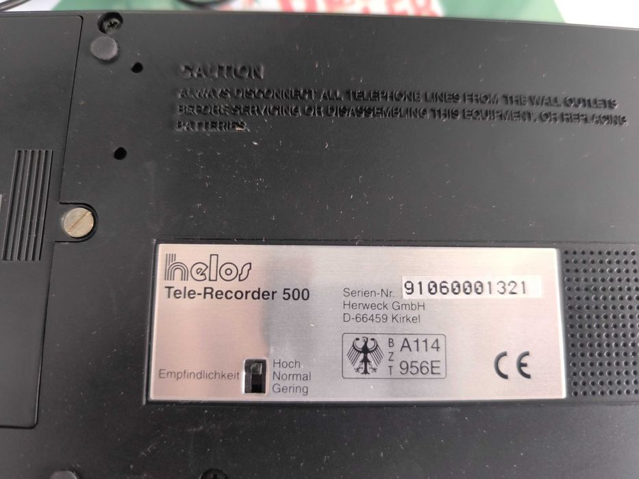 Helos Tele-Recorder 500 - Inregistrator Telefonic Caseta - Funcțional
