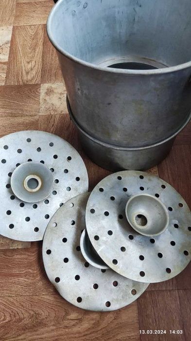 Пароварка-мантышница алюминиевая, три круга.