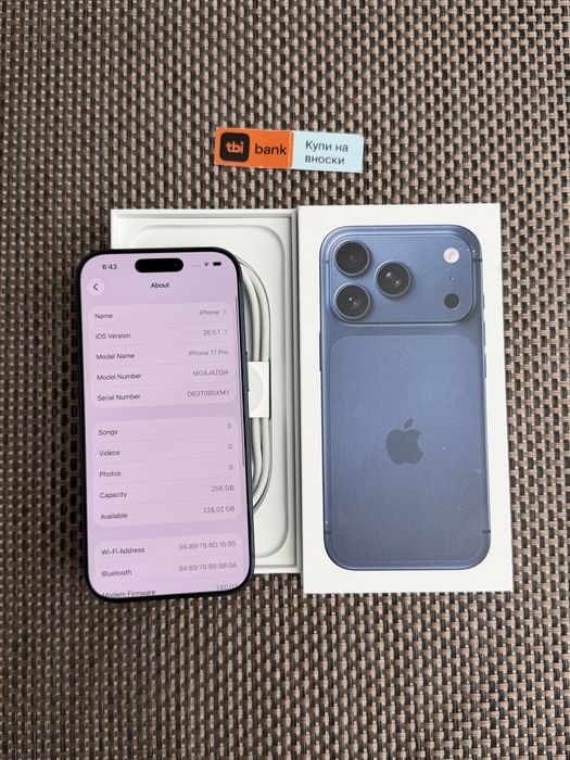 *ЛИЗИНГ* iPhone 17 Pro 256Gb Deep Blue ГАРАНЦИЯ