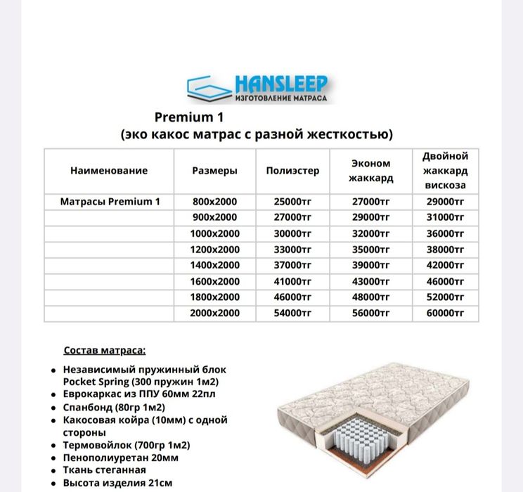 Матрасы по оптовым ценам