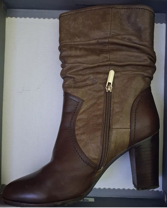 Сапоги женские, натуральная кожа, размер 39
