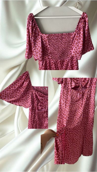 Дълга розова рокля с цепка