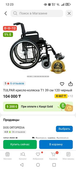 Инвалидная коляска Тұлпар