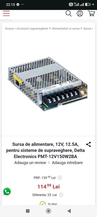 Vând sursa de alimentare 220v- 2  X 12V