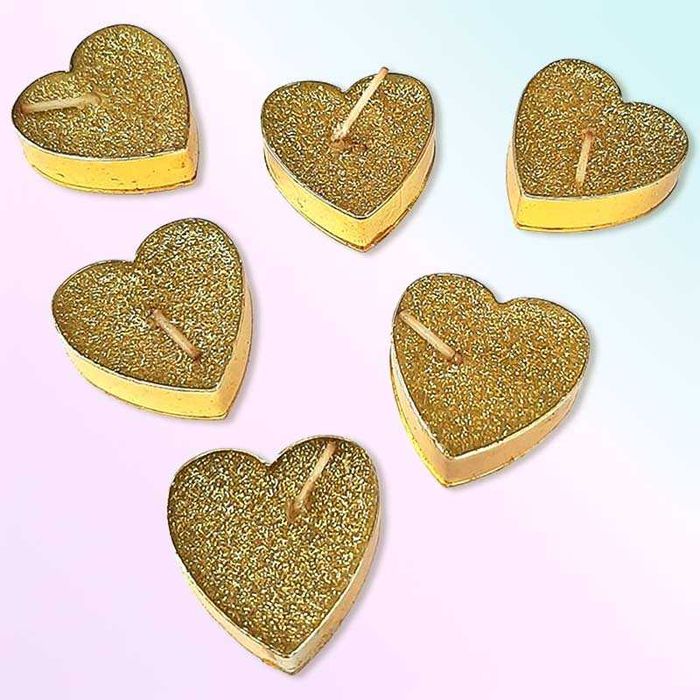 Комплект 25 декоративни свещи сърце