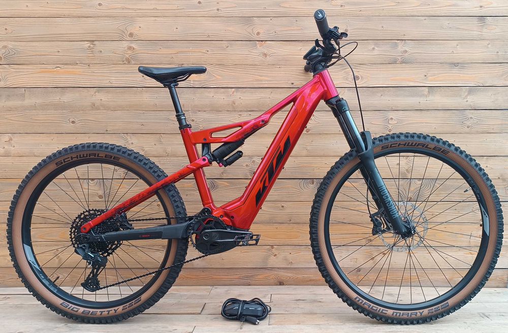 Bicicleta electrica e-bike second hand full suspension KTM Macina KAPOHO, M, rosu