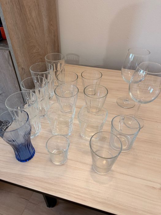 Wine glasses and whiskey glasses