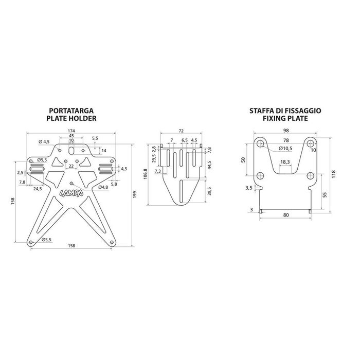 Suport pentru plăcuțe de înmatriculare Motocicleta!