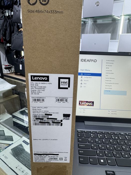 Lenovo IdeaPad slim 3  15.6" FHD  intel i5 13420H LPDDR5 8GB SSD 512GB