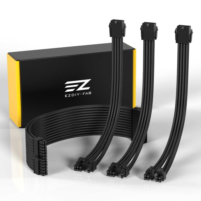 Удължителни кабели за PC захранване EZDIY-FAB 18AWG 30 см