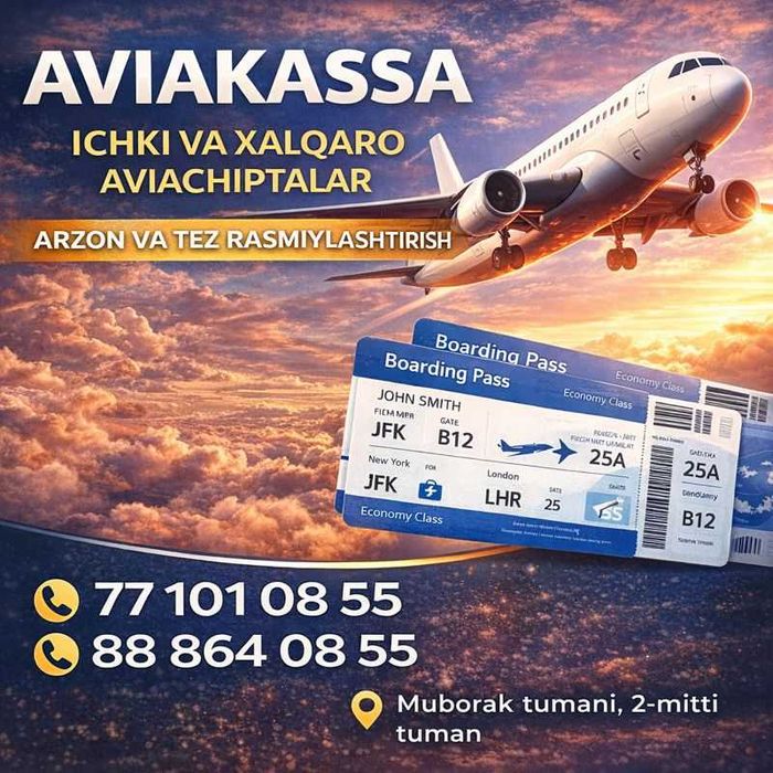 Aviakassa | Arzon aviachiptalar | Tez va ishonchli rasmiylashtirish