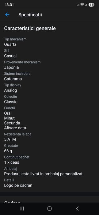 Ceas Casio, stare impecabila