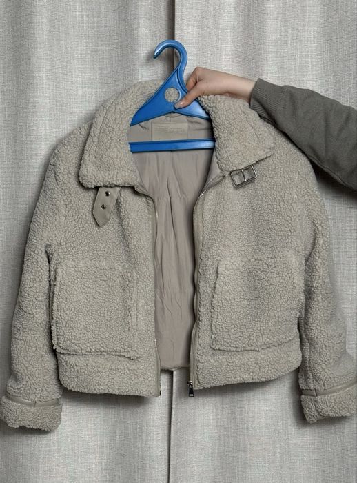 Куртка тедди молочного цвета рр 44