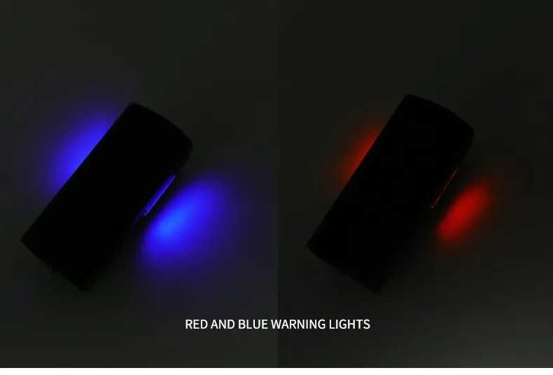 Соларен фар за велосипед с 3*T6 диода, сирена 120dB, 3000Lm